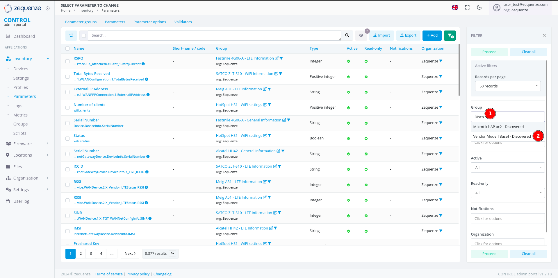 Group search example