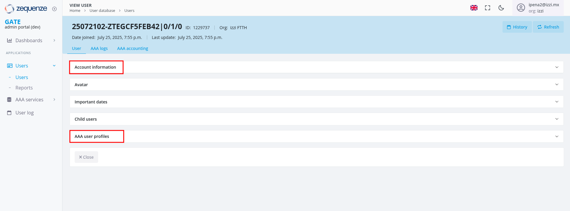 [IMAGEN 27: Colocar aquí "2.1_Users.png" - Vista detallada de usuario Read-Only]