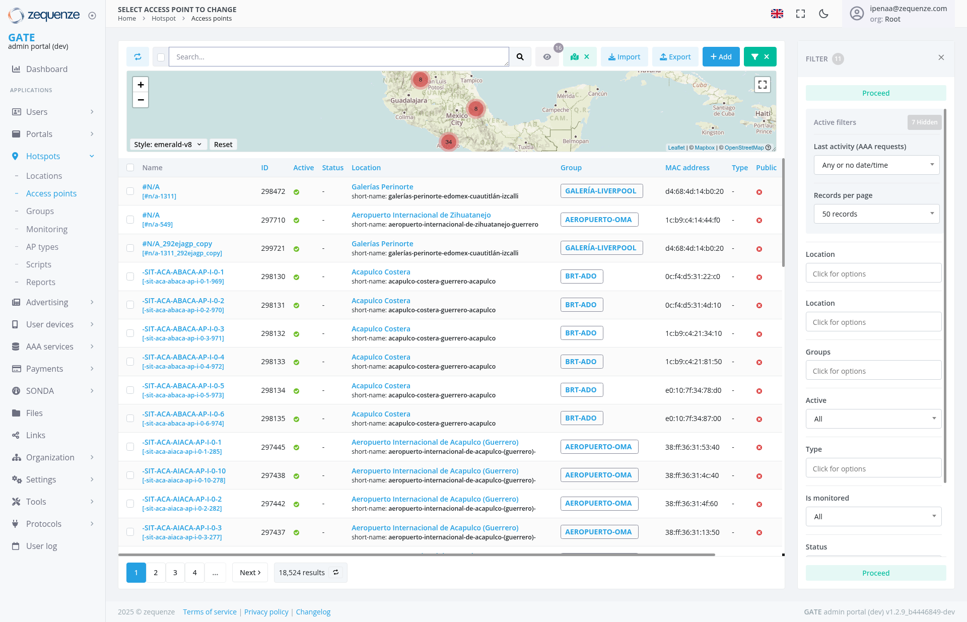 Screenshot - Access points