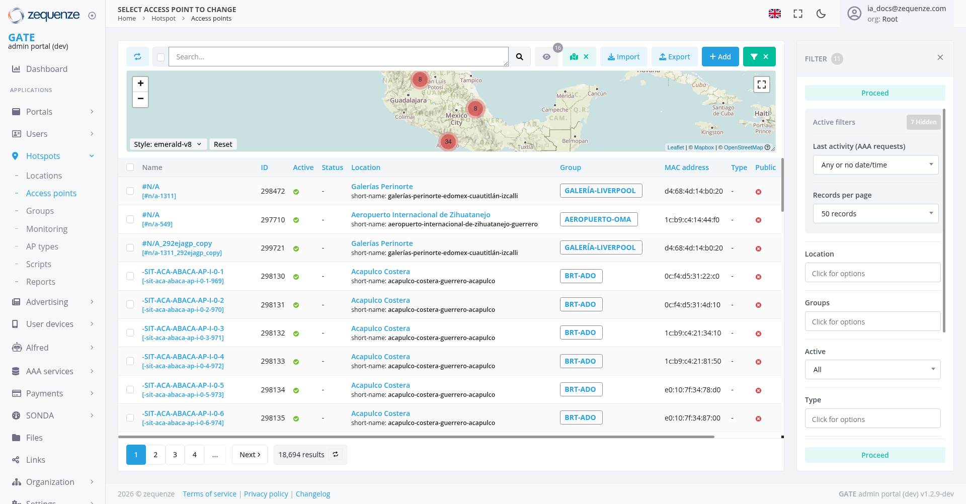 Screenshot - Access points