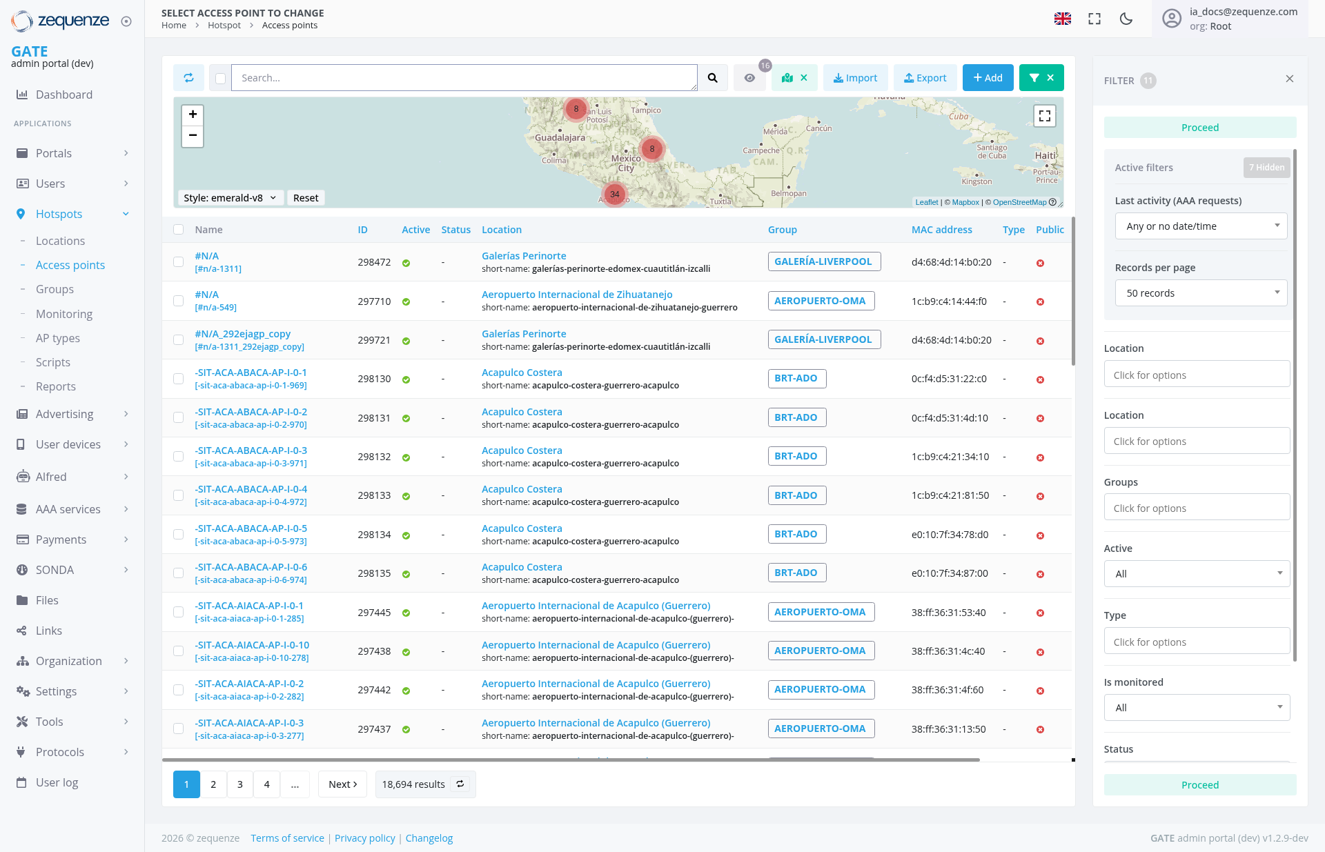 Screenshot - Access points