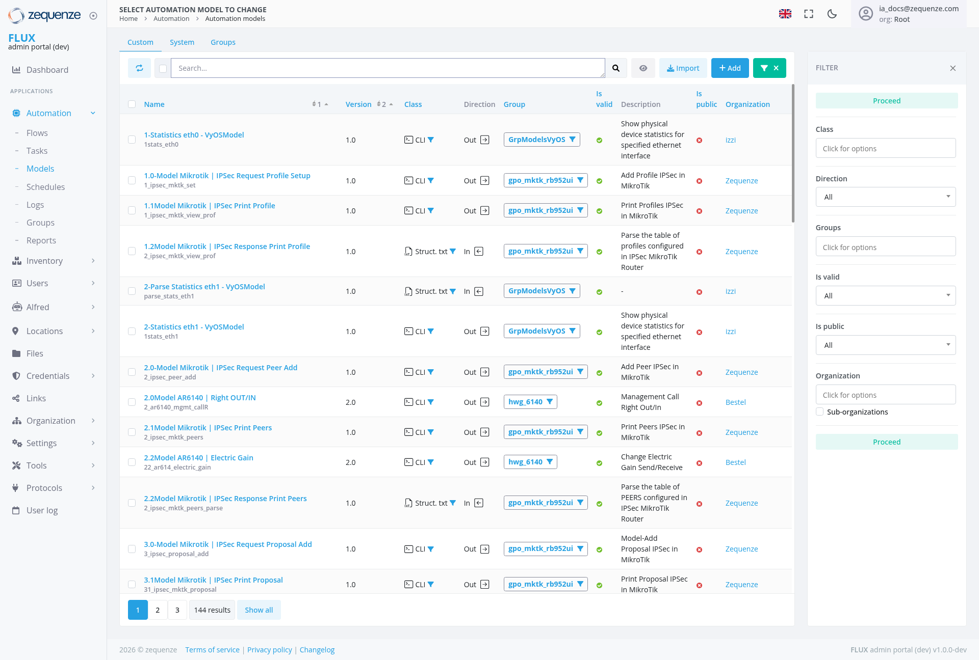 Screenshot - Automation models