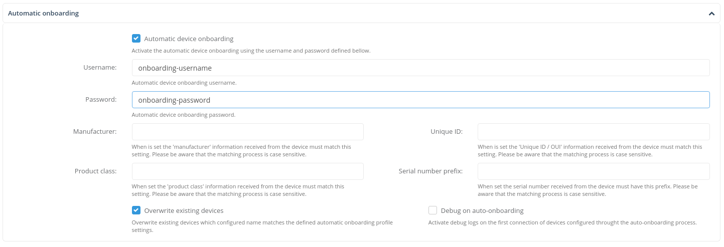 Automatic Onboarding Section