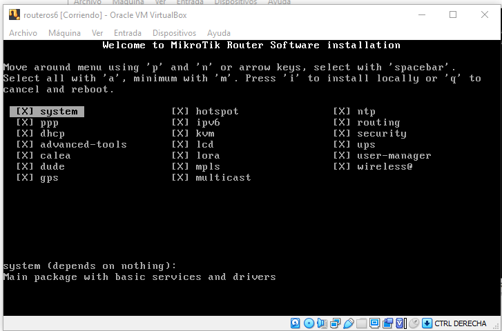 Package selection - After