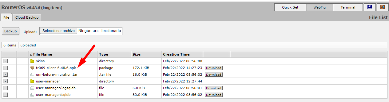 Locate TR-069 package