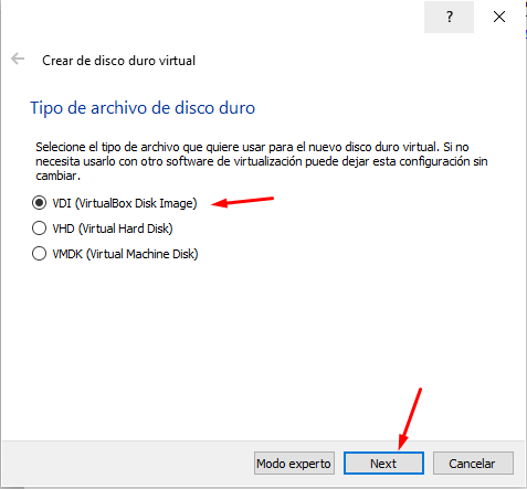 Hard disk creation - Step 2