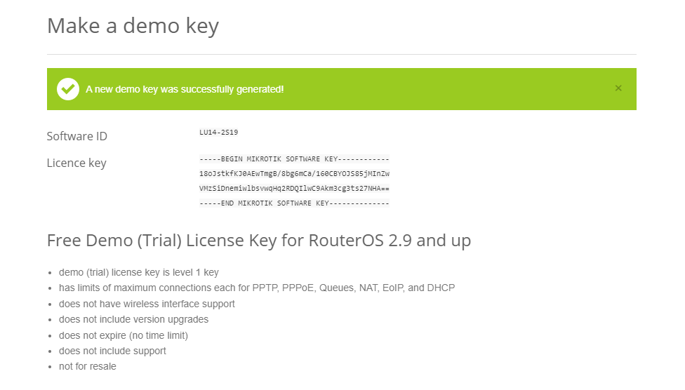 Generate license - Step 2
