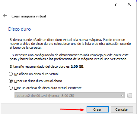 Hard disk creation - Step 1