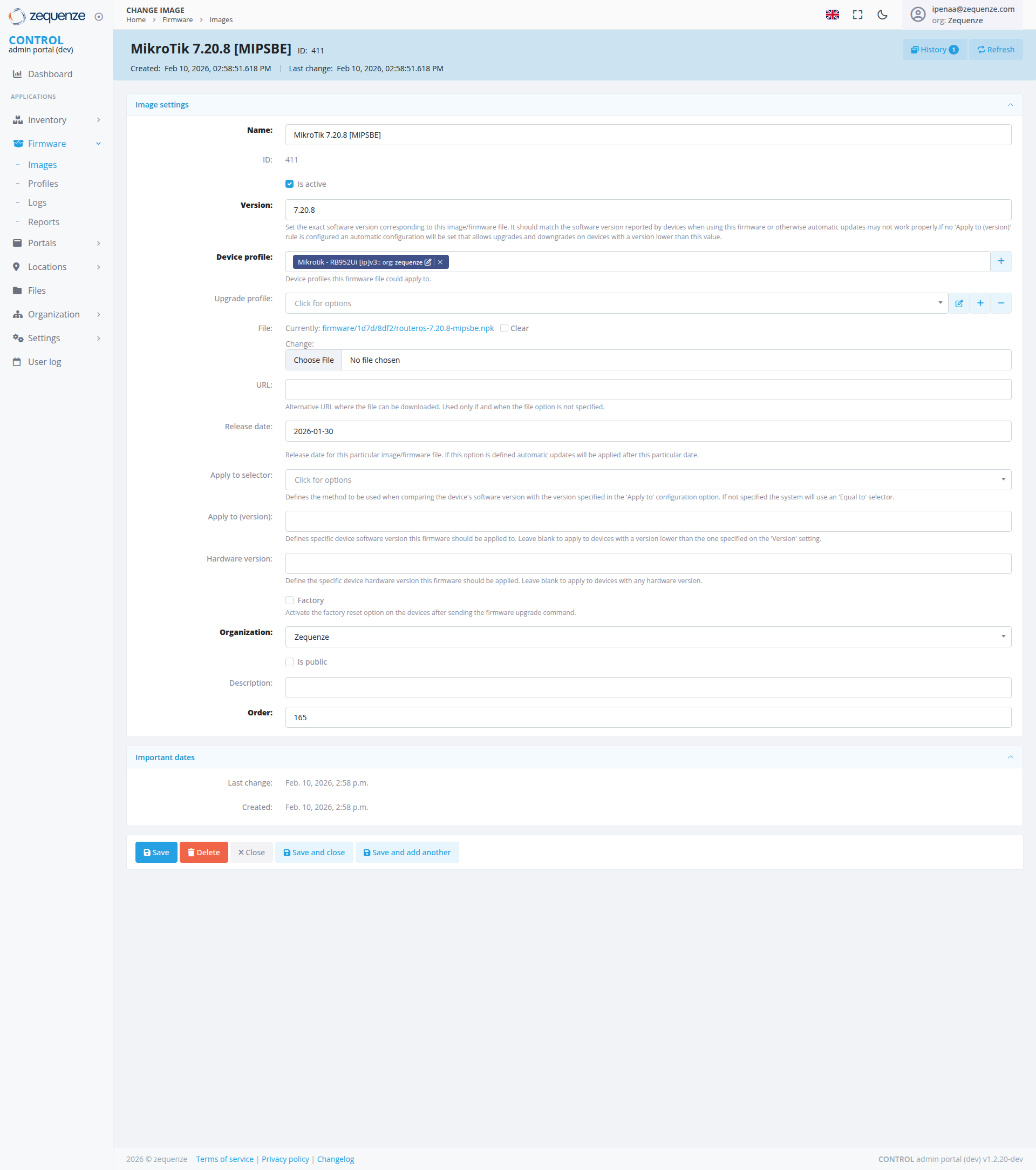 Screenshot - MikroTik 7.20.8 [MIPSBE]