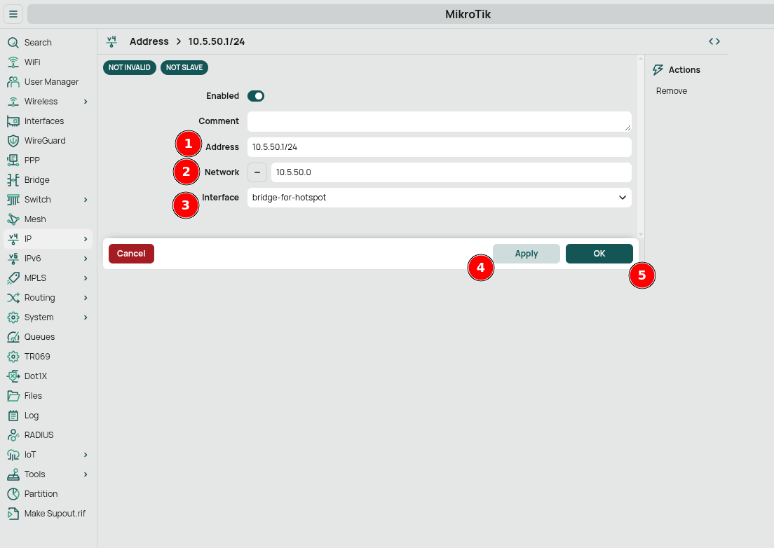 Configure IP address