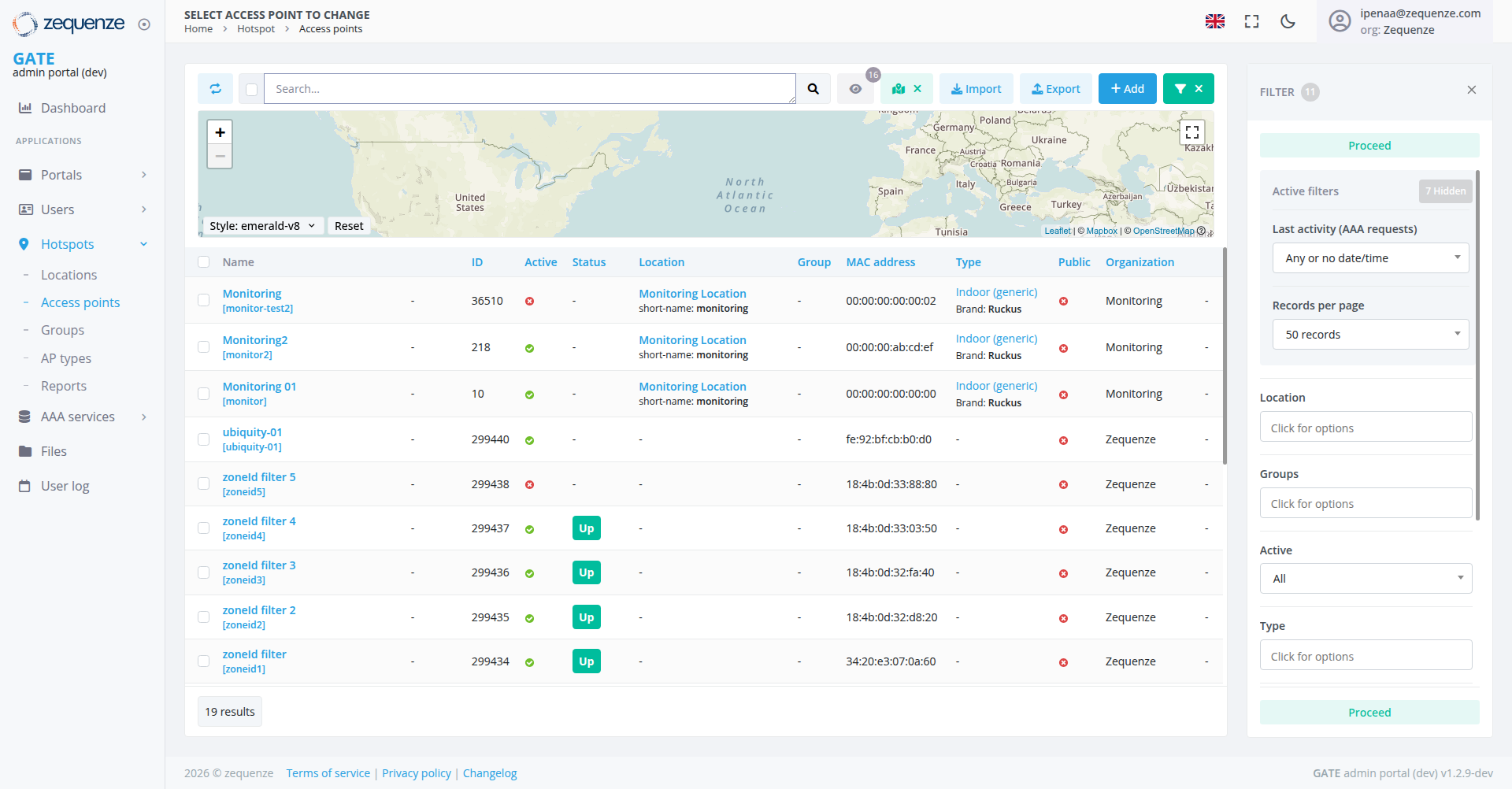 Screenshot - Access points