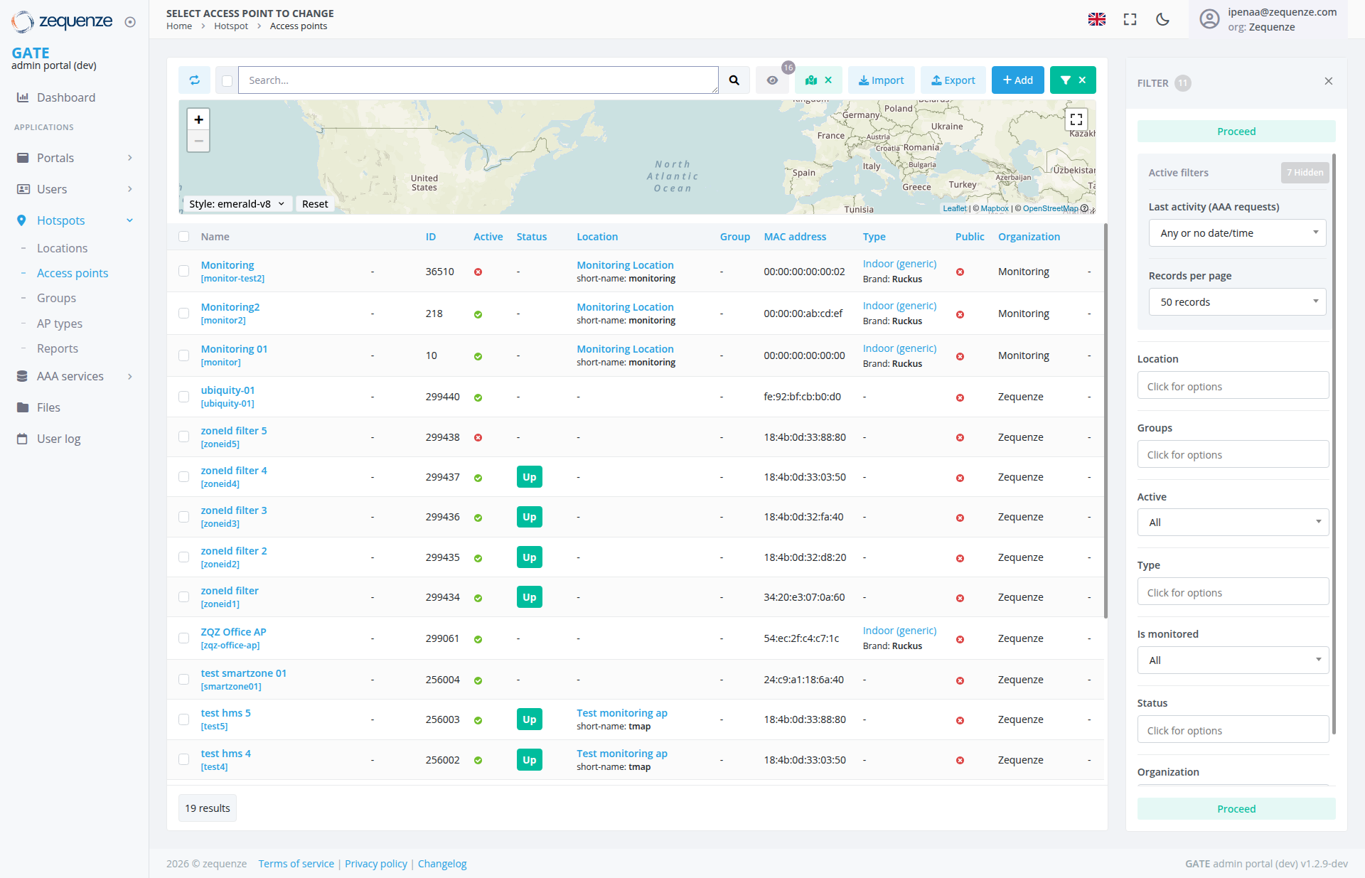 Screenshot - Access points